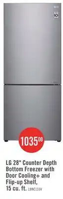 The Brick LG 28 15 Cu. Ft. Bottom-Mount Counter-Depth Refrigerator - Platinum Silver offer