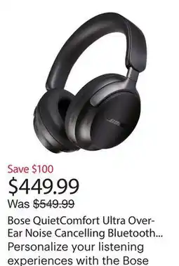 Best Buy Bose QuietComfort Ultra Over-Ear Noise Cancelling Bluetooth Headphones - Black offer