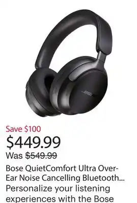 Best Buy Bose QuietComfort Ultra Over-Ear Noise Cancelling Bluetooth Headphones - Black offer