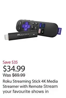 Best Buy Roku Streaming Stick 4K Media Streamer with Remote offer
