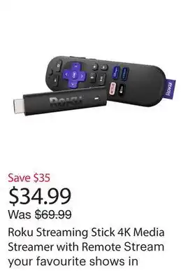 Best Buy Roku Streaming Stick 4K Media Streamer with Remote offer