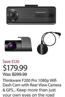 Best Buy Thinkware F200 Pro 1080p Wifi Dash Cam with Rear View Camera & GPS - Only at Best Buy offer