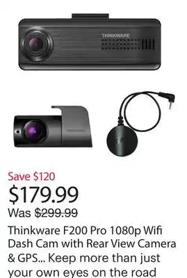 Best Buy Thinkware F200 Pro 1080p Wifi Dash Cam with Rear View Camera & GPS - Only at Best Buy offer
