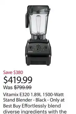 Best Buy Vitamix E320 1.89L 1500-Watt Stand Blender - Black - Only at Best Buy offer