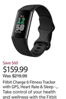 Best Buy Fitbit Charge 6 Fitness Tracker with GPS, Heart Rate & Sleep - Obsidian/Black offer