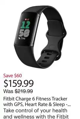 Best Buy Fitbit Charge 6 Fitness Tracker with GPS, Heart Rate & Sleep - Obsidian/Black offer