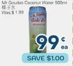 Oceans Fresh Food Market Mr.Goudas Coconut Water offer