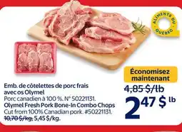 Walmart Olymel Fresh Pork Bone-in Combo Chops offer