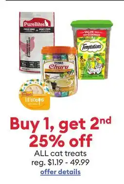 Petsmart Buy 1, get 2nd 25% off ALL cat treats offer