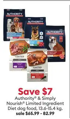 Petsmart Save $7 Authority & Simply Nourish Limited Ingredient Diet dog food, 13.6-15.4 kg offer
