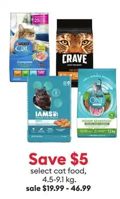 Petsmart Save $5 select cat food, 4.5-9.1 kg offer