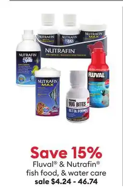 Petsmart Save 15% Fluval & Nutrafin fish food, & water care offer