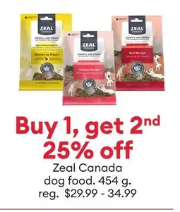 Petsmart Zeal Canada dog food offer