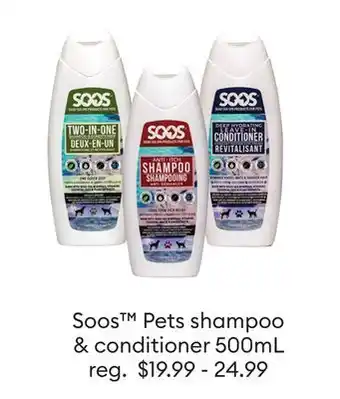 Petsmart Soos Pets shampoo & conditioner offer