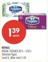 Shoppers Drug Mart Royale facial tissues offer