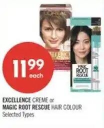 Shoppers Drug Mart Excellence creme or magic root rescue hair colour offer