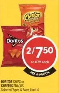 Shoppers Drug Mart Doritos chips or cheetos snacks offer