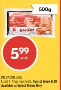 Shoppers Drug Mart PC bacon offer