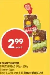 Shoppers Drug Mart Country harvest graind bread offer