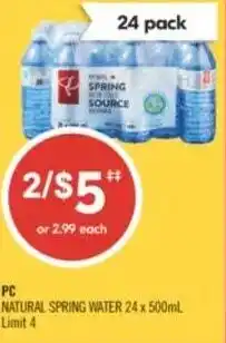 Shoppers Drug Mart PC Natural spring water offer
