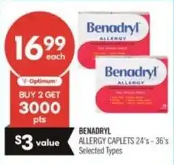 Shoppers Drug Mart Benadryl allergy caplets offer