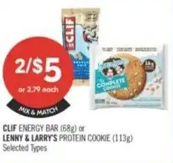 Shoppers Drug Mart Clif energy bar or lenny & larry's protein cookie offer