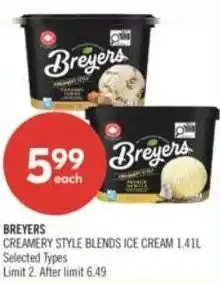 Shoppers Drug Mart Breyers creamery style blends ice cream offer