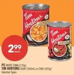 Shoppers Drug Mart PC white tuna, tim hortons soup offer