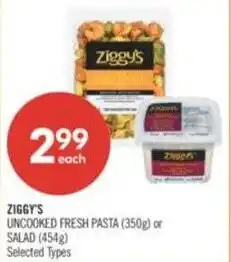 Shoppers Drug Mart Ziggy's uncooked fresh pasta or salad offer