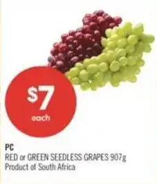 Shoppers Drug Mart PC red or green seedless grapes offer