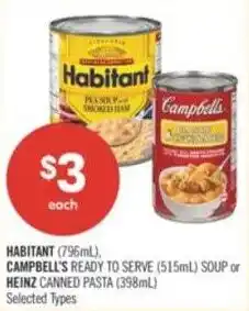 Shoppers Drug Mart Habitant, campbell's or heinz offer