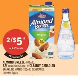 Shoppers Drug Mart Almond breeze bai infused or clearly canadian sparkling water beverages offer