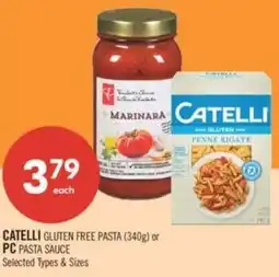 Shoppers Drug Mart Catelli gluten free pasta or PC pasta sauce offer