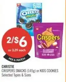Shoppers Drug Mart Christie crispers snacks or kids cookies offer
