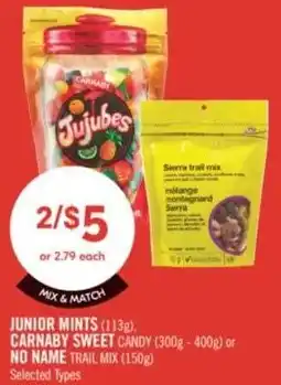 Shoppers Drug Mart Junior mints, carnaby sweet candy or no name trail mix offer
