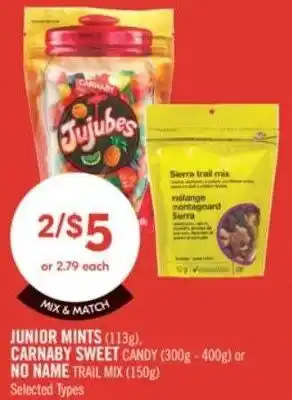 Shoppers Drug Mart Junior mints, carnaby sweet candy or no name trail mix offer