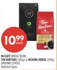 Shoppers Drug Mart McCafe whole bean, tim hortons or kicking horse offer