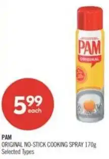 Shoppers Drug Mart Pam original no-stick cooking spray offer