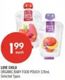 Shoppers Drug Mart Love child organic baby food pouch offer