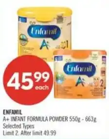 Shoppers Drug Mart Enfamil A+ infant formula powder offer