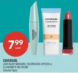 Shoppers Drug Mart Covergirl lash blast mascara, coloricious lipstick or clean matte bb cream offer