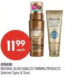 Shoppers Drug Mart Jergens natural glow sunless tanning products offer