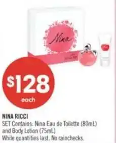 Shoppers Drug Mart Nina ricci offer