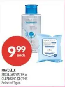 Shoppers Drug Mart Marcelle micellar water or cleansing cloths offer