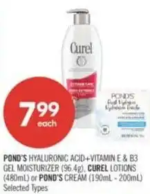 Shoppers Drug Mart Pond's or Curel Lotions and Ponds Cream offer