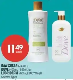 Shoppers Drug Mart Raw sugar or Dove and Lubriderm offer