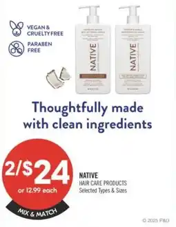 Shoppers Drug Mart Native hair care products offer