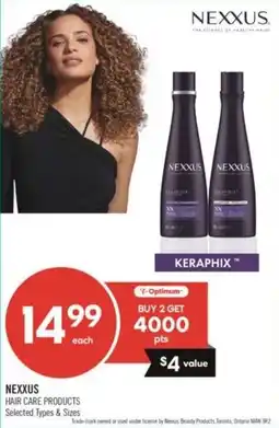 Shoppers Drug Mart Nexxus hair care products offer