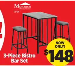 Surplus Furniture Grey/Black Metal 3PC Bar Set offer