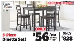 Surplus Furniture Bridson Gray Counter Height 5Pc Dinette Set offer